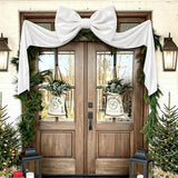 Velvet Christmas Tree Bow Oversized 40x230cm Long Streamers White