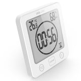 Digital Bathroom Shower Clock with Timer Suction Cup Wall Clock for Bathroom Kitchen White