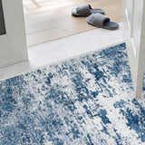 Runner Rug Washable Rug Modern for Bedroom Living Room Bedside Floor Blue
