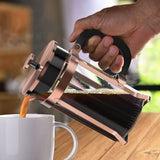 French Press Coffee Maker Borosilicate Glass & Stainless Steel Cold Brew Gold