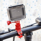 360-Degree Rotating Bike Handlebar Mount for GoPro Hero 13 12 11 Cameras Red