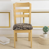 4PCS Stretch Chair Seat Covers Printed Washable Seat Cushion Slipcovers for Dining Chairs Style 1