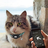 Reflective Pet Collar with Apple AirTag Holder for Cats Kittens Puppies Green