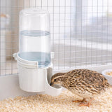 Quail Chick Waterer with Anti-Drowning Shallow Tray for Cage with Anti Drowning Tray White