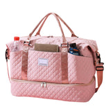 2Pcs Travel Weekender Bags Duffle Bag for Women with Shoe Compartment Pink