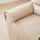 4Pcs Set Non Slip Recliner Chair Covers Couch Covers Pet Protector Slipcovers Beige