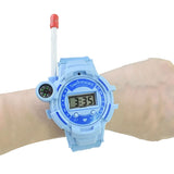 Rechargeable Kids Watch Walkie-talkie Remote Wireless Call Intercom Toy with Flashlight Kid Gift Blue