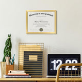 Certificate Frame with Clear Plexiglass for Wall and Tabletop Gold