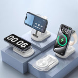 3-in-1 Wireless Charging Station for Apple Devices Wireless Charger Dock with Night Light White