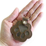 2PCS Pet Paw Shaped Key Chain – Pet Fur Storage and Memorial Gift Key Ring Brown