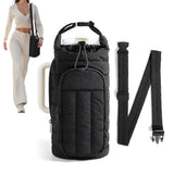 Water Bottle Holder Crossbody Bag with Strap Gym Accessories Black