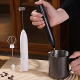 USB Electric Handheld Milk Frother for Coffee & Drinks White