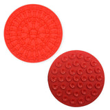 Dog Lick Pad Bath Washing Buddy Suction Grooming Pad Helper Slow Feeder Mat Red