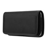 Universal Black Oxford Phone Waist Pouch with Belt Clip & Card Slot XL