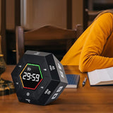 Visual Flip Timer Adjustable Sound Alert Countdown Machine for Office Study Work Black