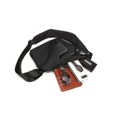 Men Anti-Theft Chest Pack Left Shoulder Sling Bag Travel Crossbody Bag Black