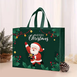 24 Pcs Christmas Halloween Gift Bags Nonwoven with Handles Red and Dark Green