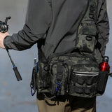 Fishing Tackle Storage Bag Fish Lures Bag Single Shoulder Crossbody Tactical Waist Pack Camouflage