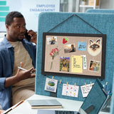 Wall Mounted Cork Board Blank Bulletin Board for Office Home and School Black