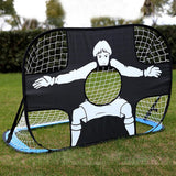 2-in-1 Portable Foldable Soccer Goal with Detachable Target - Blue