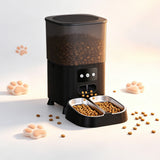 4.5L Automatic Double Cups Cat Feeders for Two Cats Black