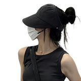2PCS Wide Brim Quick Dry Foldable Sun Hat with Ponytail Opening and Hook