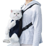 Mesh Dog Cat Carrier Backpack Breathable Front Back Carrying Navy