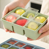 3PCS Large Ice Cube Trays Silicone Ice Cube Trays Huge Square Ice Cubed Tray for Whisky and Cocktail Green