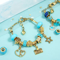66 Pcs Kids DIY Bracelet Charm Making Kit Jewelry Making Supplies Blue