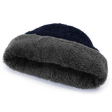 Knitted Hat Winter Warm Beanie Cap for Outdoor Sports Activities  Navy