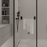 Stainless Steel Self-Adhesive Towel Rack for Bathroom – No-Drill Wall-Mounted Holder Black