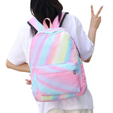 3PCS  Backpack Set with School Bag  Lunch Bag & Pencil Case Rainbow