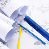 Architectural Scale Ruler Aluminum Triangular Ruler for Blueprint Triangle Drafting Architecture Blue