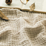 230x200cm Cotton Muslin Blanket Throw Blanket Travel Wrap Bed Cover Beige