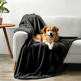 Water-Resistant Blanket Reversible Soft Flannel Blanket for Bed Sofa Camping Black