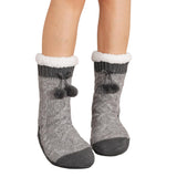 Non Slip Cabin Soft Fleece Socks For Womens Winter Warm Thick Thermal Cozy Plush Grey