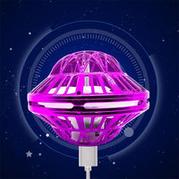 Flying Orb LED Hover Ball Toy – Galaxy Boomerang Spinner with Lights Purple