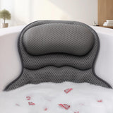 Bath Pillow with Suction Cups for Tub Neck and Back Support Gray