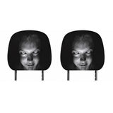 2 PCS Horror Face Car Headrest Covers for Halloween Parties and Pranks Style 1