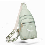 Women Sling Backpack Anti Theft Crossbody Bags with Adjustable Strap 5 Compartments Light Green