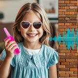 2Pcs Set Walkie Talkies for Kids 22 Channels 2-Way Walkie Talkie Toys for Camping Hiking Indoor Outdoor Rose Red