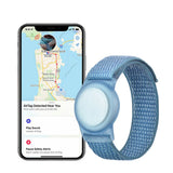 2PCS Protective Cover Wristband Nylon Air Tag Band Anti-lost for Airtag Blue