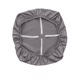 4Pcs Chair Seat Cushion Covers Water Resistant PU Leather Chair Pad Slipcover for Kitchen Dining Chair Grey