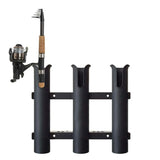 3-Tube Fishing Rod Holder Bracket Rack for Boats Garage and Cooler Black