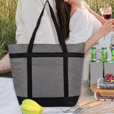 Insulated 39L Reusable Tote Bag for Grocery Shopping for Picnic Beach Grocery Gray