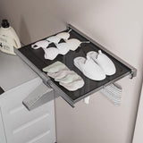 Retractable Pull Out Laundry Rack Wall Mount Space Saving Drying Rack for Bathroom Laundry Room Gray