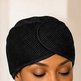 2-in-1 Overnight Mesh Hair Band with Hook and Loop for Short Hair Black