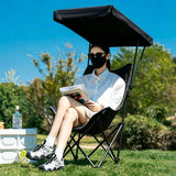 Folding Canopy Beach Camping Chairs for Camping Fishing Beach Black