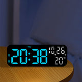 3-in-1 Digital Clocks for Living Room with Temperature for Bedroom Black