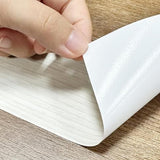 Border Peel &Stick Wood Grain Wallpaper Border Removable Waterproof Bathroom Sticker White